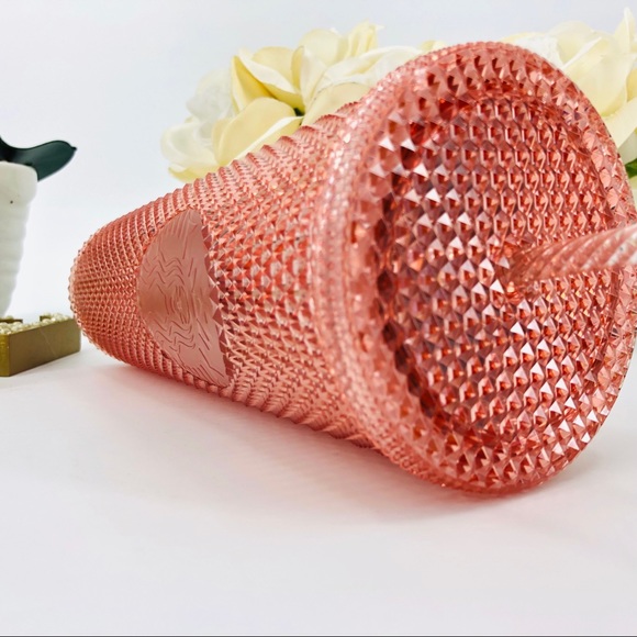 Rose Gold Iridescent Bling Starbucks Tumbler Cup - Picture 3 of 6